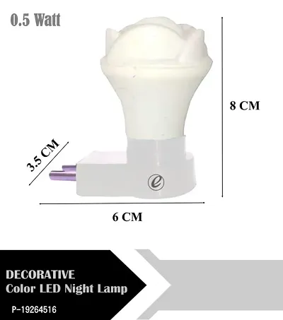 IMPERIAL TECHNOCART Small Rose Type 2 Pin Night Lamp 0.5 Watt Plug  Play Bulb for Bedroom, Living Room, Zero Watt Light Direct Socket Night Lamp (White- Pack of 6)-thumb3