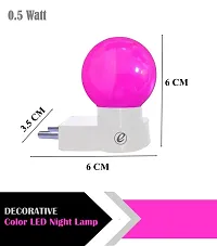 IMPERIAL TECHNOCART Small Round Type 2 Pin Night Lamp 0.5 Watt Plug  Play Bulb for Bedroom, Living Room, Zero Watt Light Direct Socket Night Lamp (Pink- Pack of 2)-thumb2