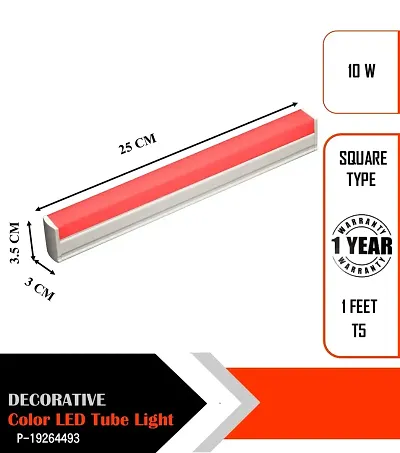 IMPERIAL TECHNOCART T5 10W 1 Feet Color Tube Light Straight Linear Batten,Home Decorative Colour Lights For Wall  Ceiling Pack of 2 (Red-1,Pink-1)-thumb2