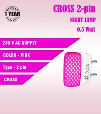 IMPERIAL TECHNOCART Small Square Type 2 Pin Night Lamp 0.5 Watt Plug  Play Bulb for Bedroom, Living Room, Zero Watt Light Direct Socket Night Lamp (Pink- Pack of 4)-thumb3