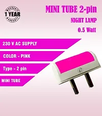 IMPERIAL TECHNOCART Small Mini Tube Type 2 Pin Night Lamp 0.5 Watt Plug  Play Bulb for Bedroom, Living Room, Zero Watt Light Direct Socket Night Lamp (Pink- Pack of 4)-thumb3