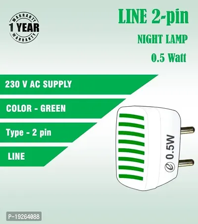 IMPERIAL TECHNOCART Small Line Type 2 Pin Night Lamp 0.5 Watt Plug  Play Bulb for Bedroom, Living Room, Zero Watt Light Direct Socket Night Lamp (Green- Pack of 6)-thumb4