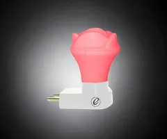 IMPERIAL TECHNOCART Small Rose Type 2 Pin Night Lamp 0.5 Watt Plug  Play Bulb for Bedroom, Living Room, Zero Watt Light Direct Socket Night Lamp (Red- Pack of 2)-thumb1