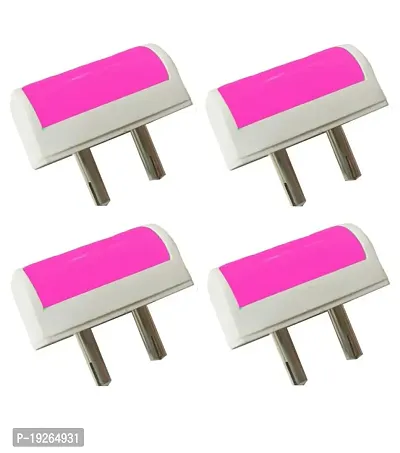 IMPERIAL TECHNOCART Small Mini Tube Type 2 Pin Night Lamp 0.5 Watt Plug  Play Bulb for Bedroom, Living Room, Zero Watt Light Direct Socket Night Lamp (Pink- Pack of 4)