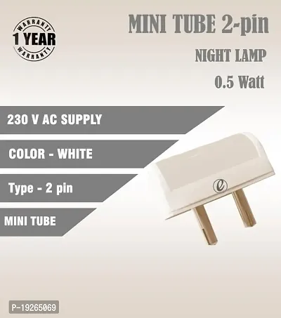 IMPERIAL TECHNOCART Small Mini Tube Type 2 Pin Night Lamp 0.5 Watt Plug  Play Bulb for Bedroom, Living Room, Zero Watt Light Direct Socket Night Lamp (White- Pack of 6)-thumb4