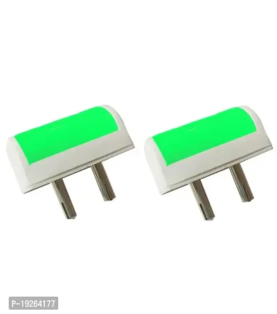 IMPERIAL TECHNOCART Small Mini Tube Type 2 Pin Night Lamp 0.5 Watt Plug  Play Bulb for Bedroom, Living Room, Zero Watt Light Direct Socket Night Lamp (Green- Pack of 2)