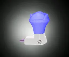 IMPERIAL TECHNOCART Small Rose Type 2 Pin Night Lamp 0.5 Watt Plug  Play Bulb for Bedroom, Living Room, Zero Watt Light Direct Socket Night Lamp (Blue- Pack of 2)-thumb1