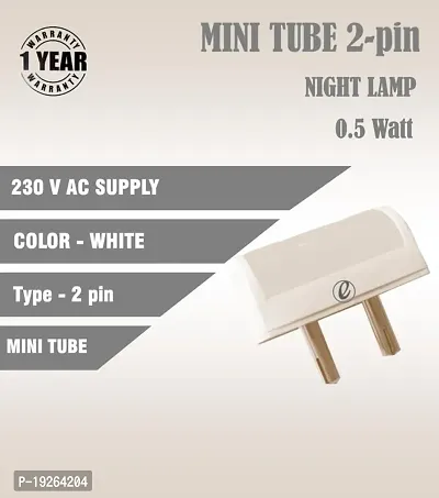 IMPERIAL TECHNOCART Small Mini Tube Type 2 Pin Night Lamp 0.5 Watt Plug  Play Bulb for Bedroom, Living Room, Zero Watt Light Direct Socket Night Lamp (White- Pack of 2)-thumb4