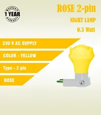 IMPERIAL TECHNOCART Small Rose Type 2 Pin Night Lamp 0.5 Watt Plug  Play Bulb for Bedroom, Living Room, Zero Watt Light Direct Socket Night Lamp (Yellow- Pack of 6)-thumb3