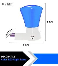 IMPERIAL TECHNOCART Small Triangle Type 2 Pin Night Lamp 0.5 Watt Plug  Play Bulb for Bedroom, Living Room, Zero Watt Light Direct Socket Night Lamp (Blue- Pack of 4)-thumb2