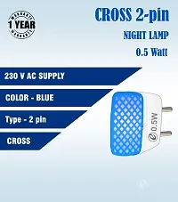 IMPERIAL TECHNOCART Small Square Type 2 Pin Night Lamp 0.5 Watt Plug  Play Bulb for Bedroom, Living Room, Zero Watt Light Direct Socket Night Lamp (Blue- Pack of 6)-thumb3