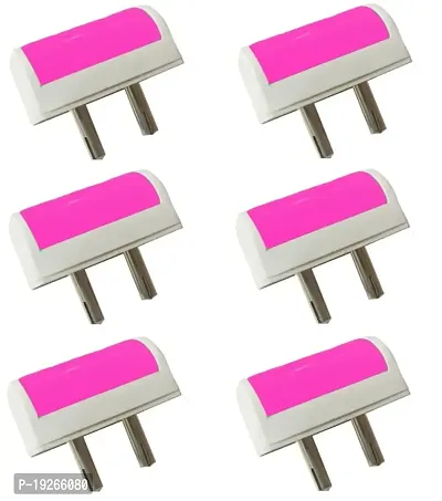 IMPERIAL TECHNOCART Small Mini Tube Type 2 Pin Night Lamp 0.5 Watt Plug  Play Bulb for Bedroom, Living Room, Zero Watt Light Direct Socket Night Lamp (Pink- Pack of 6)