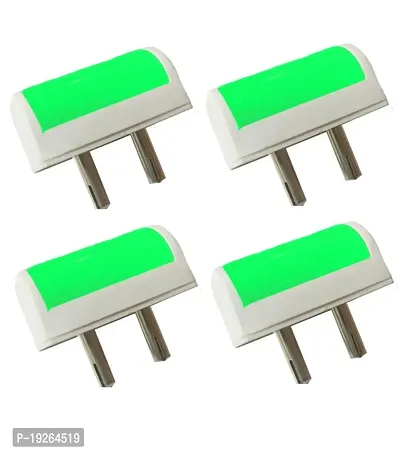 IMPERIAL TECHNOCART Small Mini Tube Type 2 Pin Night Lamp 0.5 Watt Plug  Play Bulb for Bedroom, Living Room, Zero Watt Light Direct Socket Night Lamp (Green- Pack of 4)