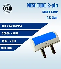 IMPERIAL TECHNOCART Small Mini Tube Type 2 Pin Night Lamp 0.5 Watt Plug  Play Bulb for Bedroom, Living Room, Zero Watt Light Direct Socket Night Lamp (Blue- Pack of 4)-thumb3