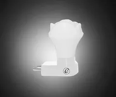 IMPERIAL TECHNOCART Small Rose Type 2 Pin Night Lamp 0.5 Watt Plug  Play Bulb for Bedroom, Living Room, Zero Watt Light Direct Socket Night Lamp (White- Pack of 6)-thumb1