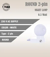 IMPERIAL TECHNOCART Small Round Type 2 Pin Night Lamp 0.5 Watt Plug  Play Bulb for Bedroom, Living Room, Zero Watt Light Direct Socket Night Lamp (White- Pack of 2)-thumb3
