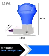 IMPERIAL TECHNOCART Small Rose Type 2 Pin Night Lamp 0.5 Watt Plug  Play Bulb for Bedroom, Living Room, Zero Watt Light Direct Socket Night Lamp (Blue- Pack of 2)-thumb2