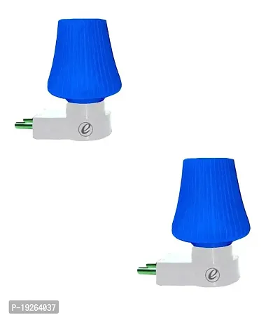 IMPERIAL TECHNOCART Small Umbrella Type 2 Pin Night Lamp 0.5 Watt Plug  Play Bulb for Bedroom, Living Room, Zero Watt Light Direct Socket Night Lamp (Blue- Pack of 2)