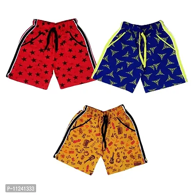 ATLANS Unisex Boy's and Girl's Printed Shorts Bermuda Pack of 3-thumb0