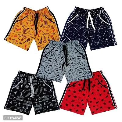 ATLANS Unisex Boy's and Girl's Printed Shorts Bermuda Pack of 5