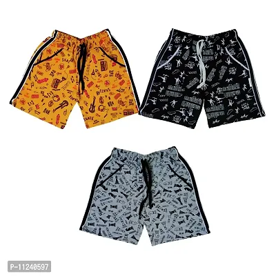 ATLANS Unisex Boy's and Girl's Printed Shorts Bermuda Pack of 3