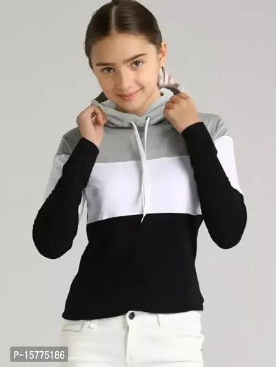 Classic Cotton Blend Solid Hoodie Tshirt for Kids Unisex-thumb0