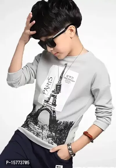 Kids Round Neck Full Sleeves Printed T Shirt-thumb2