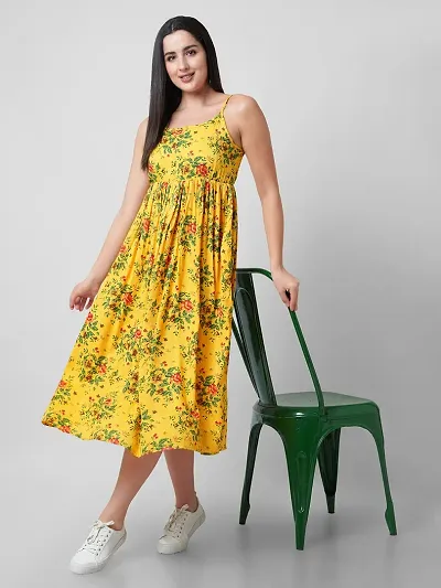 Rayon Printed Long Dress