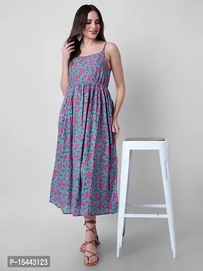 Stylish Multicoloured Rayon Printed Dress For Women-thumb2