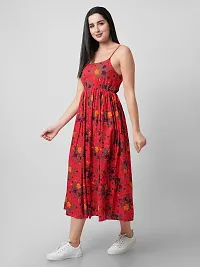 Stylish Multicoloured Rayon Printed Dress For Women-thumb1