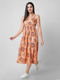 Stylish Multicoloured Rayon Printed Dress For Women-thumb1