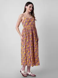 Stylish Multicoloured Rayon Printed Dress For Women-thumb1