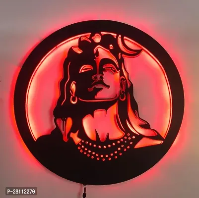 Unique Creation Beautiful Multicolor Mahadev Wall Decorative LED Logo Backlight Night Lamp with Remote Control Size 12x12