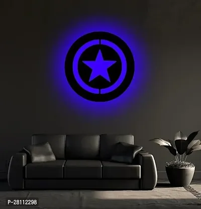 Unique Creation Multicolor Wall Decorative LED Logo Backlight Night Lamp with Remote Control CAPTAINAMERICA 06 12x12-thumb0