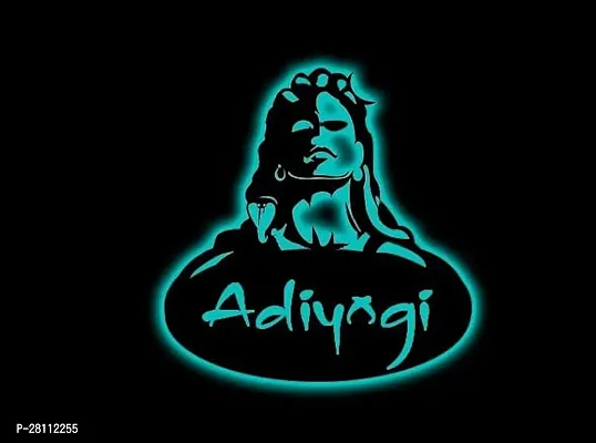 Unique Creation Multicolor Wall Decorative Adiyogi Logo LED Backlight Night Lamp with Remote ControlMulticolor 12  12