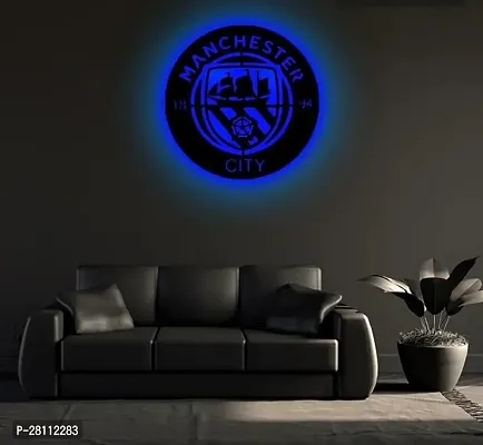 Unique Creation Multicolor Wall Decorative LED Logo Backlight Night Lamp with Remote Control ManchesterCity 18 12x12-thumb0