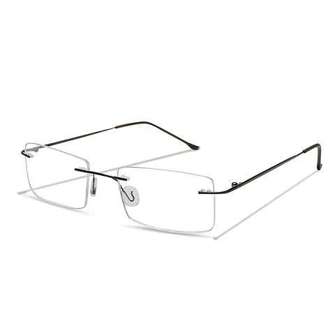 JOY COLOURS Rimless Rectangular Spectacle Frame For Women Medium