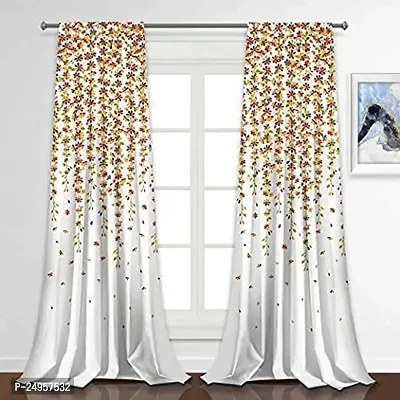 KHUSHI CREATION 3D Flower Digital Printed Polyester Fabric Curtains for Bed Room, Kids Room, Curtain Color Multi Window/Door/Long Door (D.N.706)-thumb0