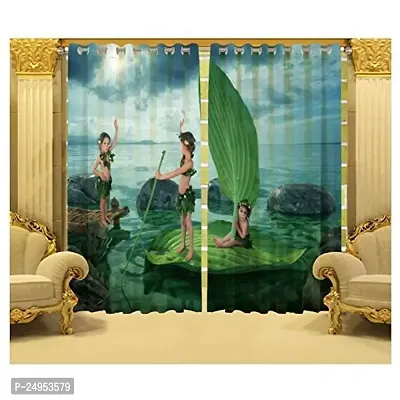 KHUSHI CREATION ? Digital 3D Printed Polyester Fabric Curtain for Bed Room, Kids Room, Living Room, Home Decoration Curtain for Window/Door/Long Door (D.N.85)