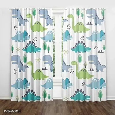 KHUSHI CREATION 3D Animal Digital Printed Polyester Fabric Curtain for Bed Room, Kids Room, Curtain Color White Window/Door/Long Door (D.N.283) (1, 4 x 5 Feet (Size: 48 x 60 Inch) Window)-thumb0