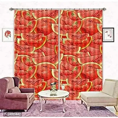 KHUSHI CREATION 3D Digital Printed Polyester Fabric Curtain for Bed Room, Kids Room, Curtain Color Red Window/Door/Long Door (D.N.150) (1, 4 x 5 Feet (Size ; 48 x 60 Inch) Window)