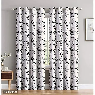 KHUSHI CREATION 3D Heart Digital Printed Polyester Fabric Curtains for Bed Room, Kids Room, Color White Window/Door/Long Door (D.N.909) (1, 4 x 5 Feet (Size: 48 x 60 Inch) Window)-thumb0