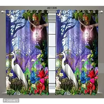 KHUSHI CREATION ? Digital 3D Printed Polyester Fabric Curtain for Bed Room, Kids Room, Living Room, Home Decoration Curtain for Window/Door/Long Door (Color Multi) (D.N.801)