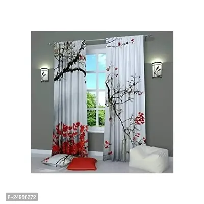 KHUSHI CREATION 3D Digital Printed Polyester Fabric Curtain for Bed Room, Kids Room, Living Room, Curtain Color Multi Window/Door/Long Door (D.N.652)