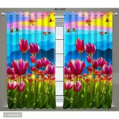 KHUSHI CREATION ? 3D Digital Printed Polyester Fabric Curtain for Bed Room, Kids Room, Living Room, Home Decoration Curtain Premium  Modern Design (D.N.555)-thumb0