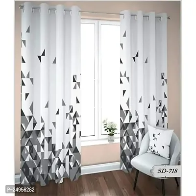 KHUSHI CREATION 3D Digital Printed Polyester Fabric Curtain for Bed Room, Kids Room, Curtain Color White Window/Door/Long Door (D.N.562)-thumb0