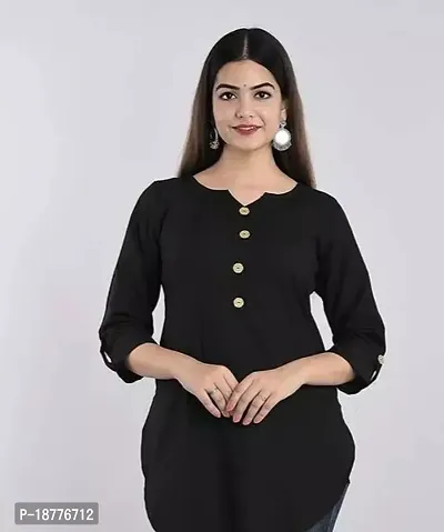 Stylish Straight Black  Cotton Kurta Bottom Set For Women-thumb0