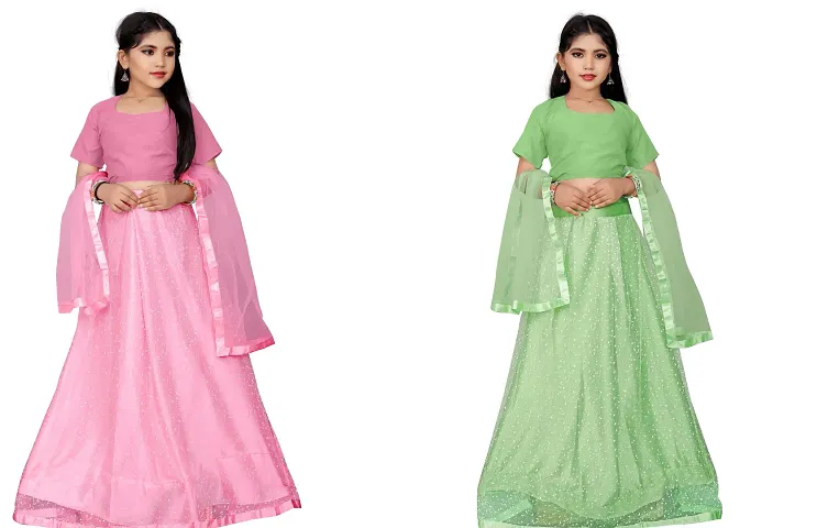 Beautiful Net Lehenga Cholis Combo For Baby Girls Pack Of 2