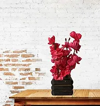 Ryme Blossom/Orchid Artificial Flower with Pot (Red)-thumb1