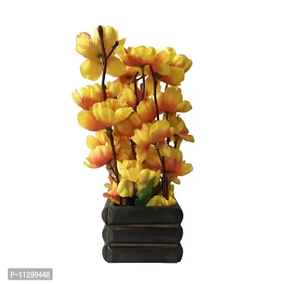 Ryme Blossom/Orchid Artificial Flower with Pot (Orange)